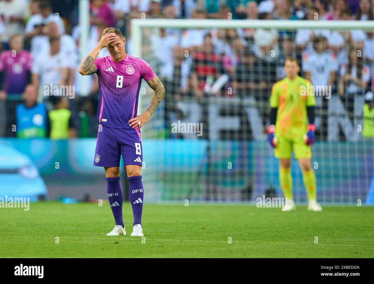Toni Kroos, DFB 8  DFB 2 Manuel NEUER, DFB 1 goalkeeper, sad after 0-1 goal in the friendly match GERMANY  - GREECE 2-1 in preparation for European Championships 2024  on Jun 3, 2024  in Nürnberg, Germany.  Photographer: Peter Schatz Stock Photo