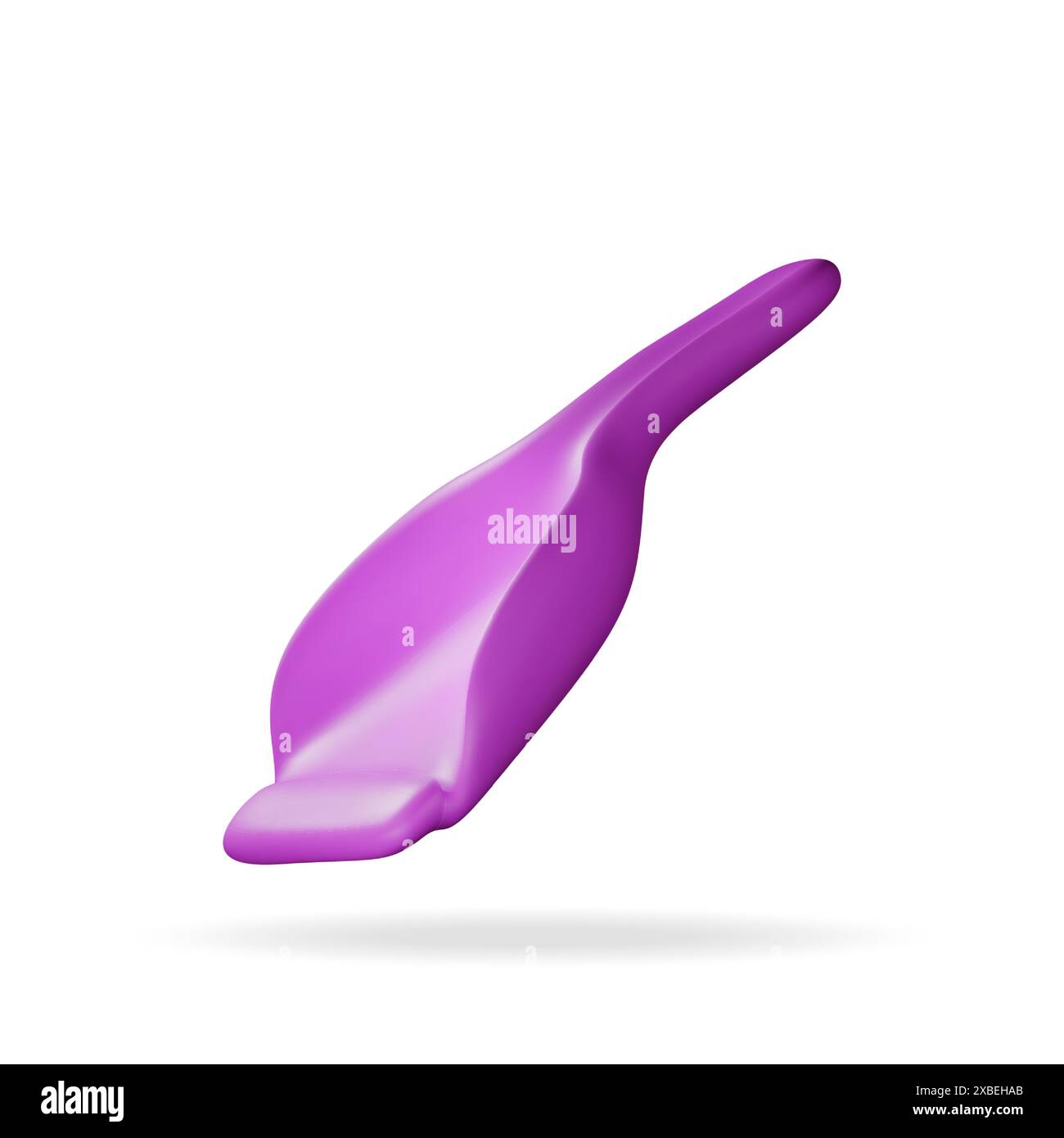 3d purple dustpan icon isolated on white Stock Vector