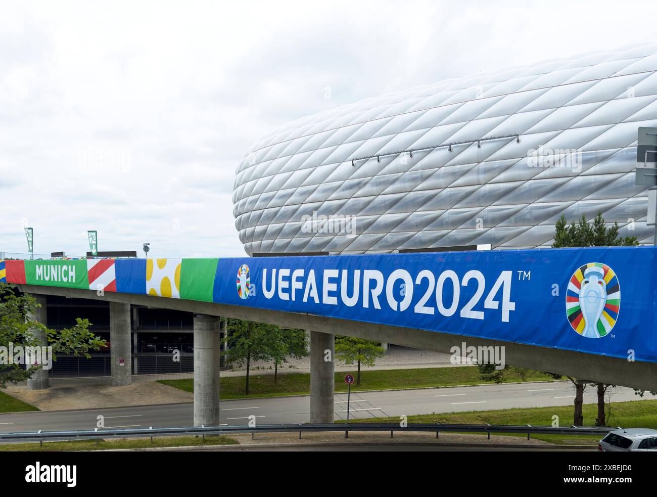 Munich, Germany. 11th June, 2024. Allianz Arena before the start of the Football UEFA European Championships 2024 in Germany, Season 2023/2024, on June 12, 2024 in Munich, Germany. Photographer: ddp images/star-images Credit: ddp media GmbH/Alamy Live News Stock Photo