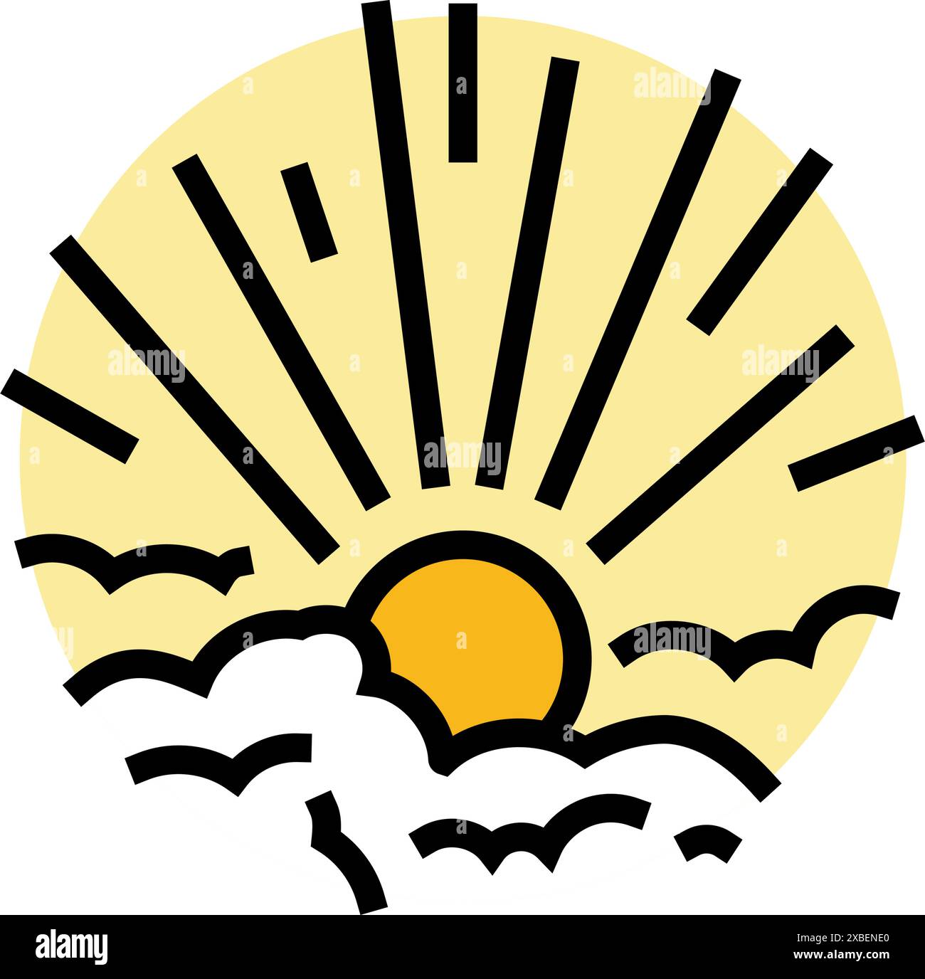 rising sun progress color icon vector illustration Stock Vector Image ...