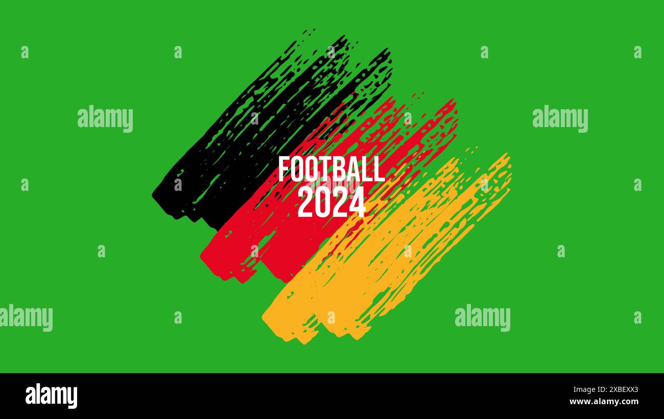 Euro Football Championship event 2024 in Germany. German flag strokes