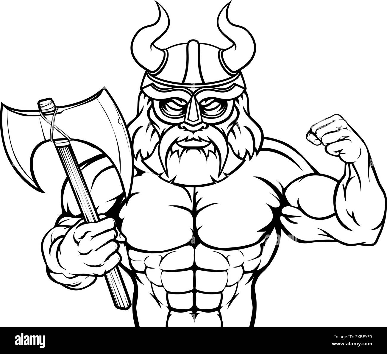 Cartoon man with axe Black and White Stock Photos & Images - Alamy