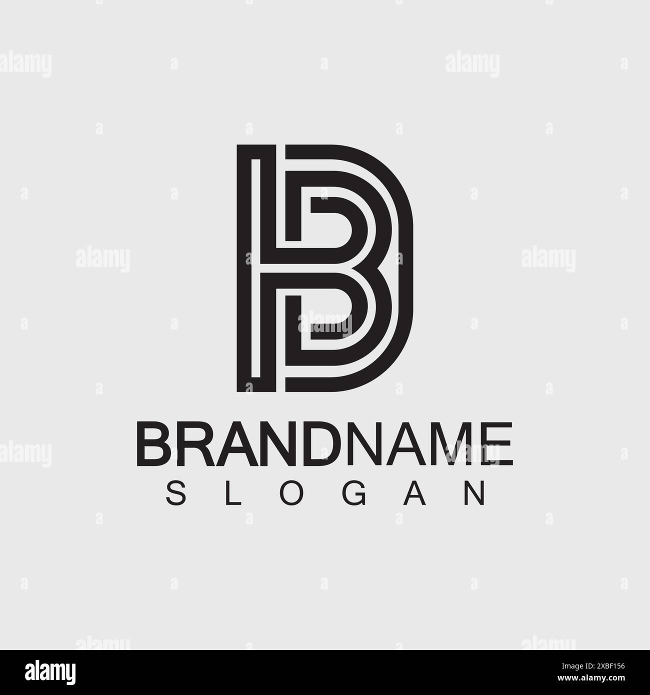 Abstract letter BD or DB logo design template - vector. Stock Vector