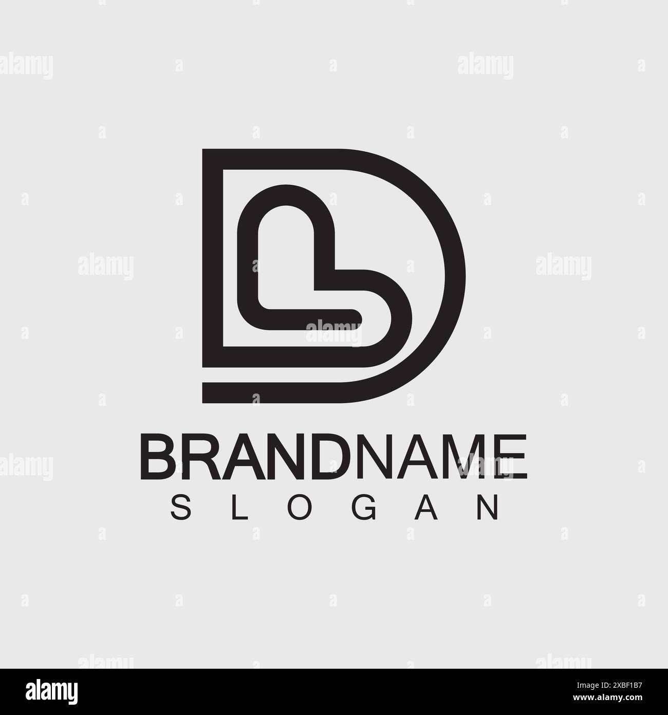 Abstract letter BD or DB logo design template - vector. Stock Vector