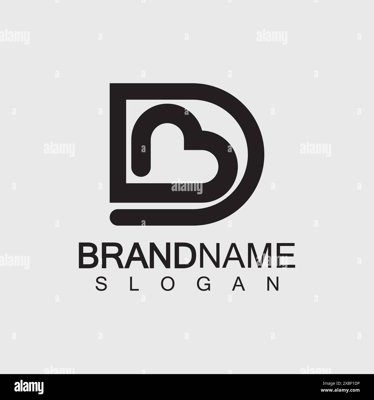 Abstract letter BD or DB logo design template - vector. Stock Vector