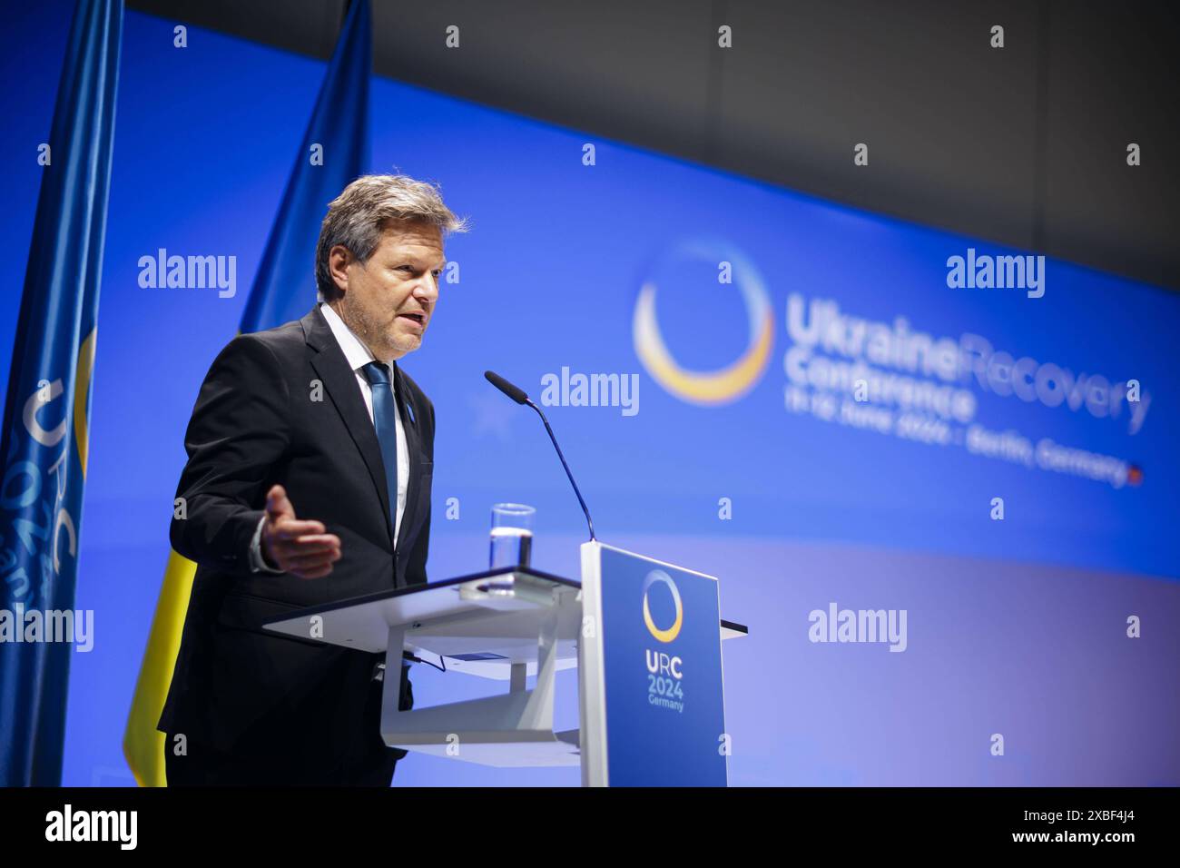 Ukraine Recovery Conference URC in Berlin. Robert Habeck Buendnis 90
