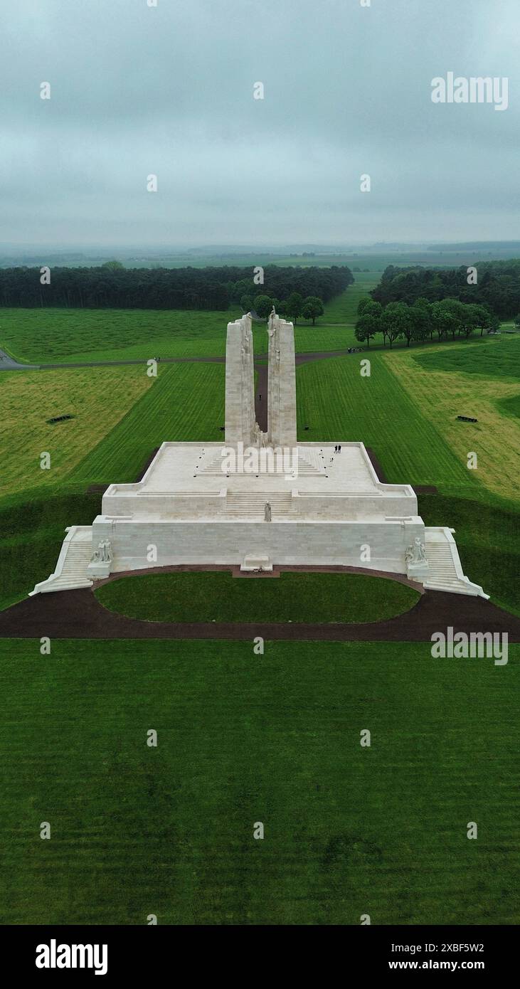 drone photo Canadian National Vimy Memorial France Europe Stock Photo ...