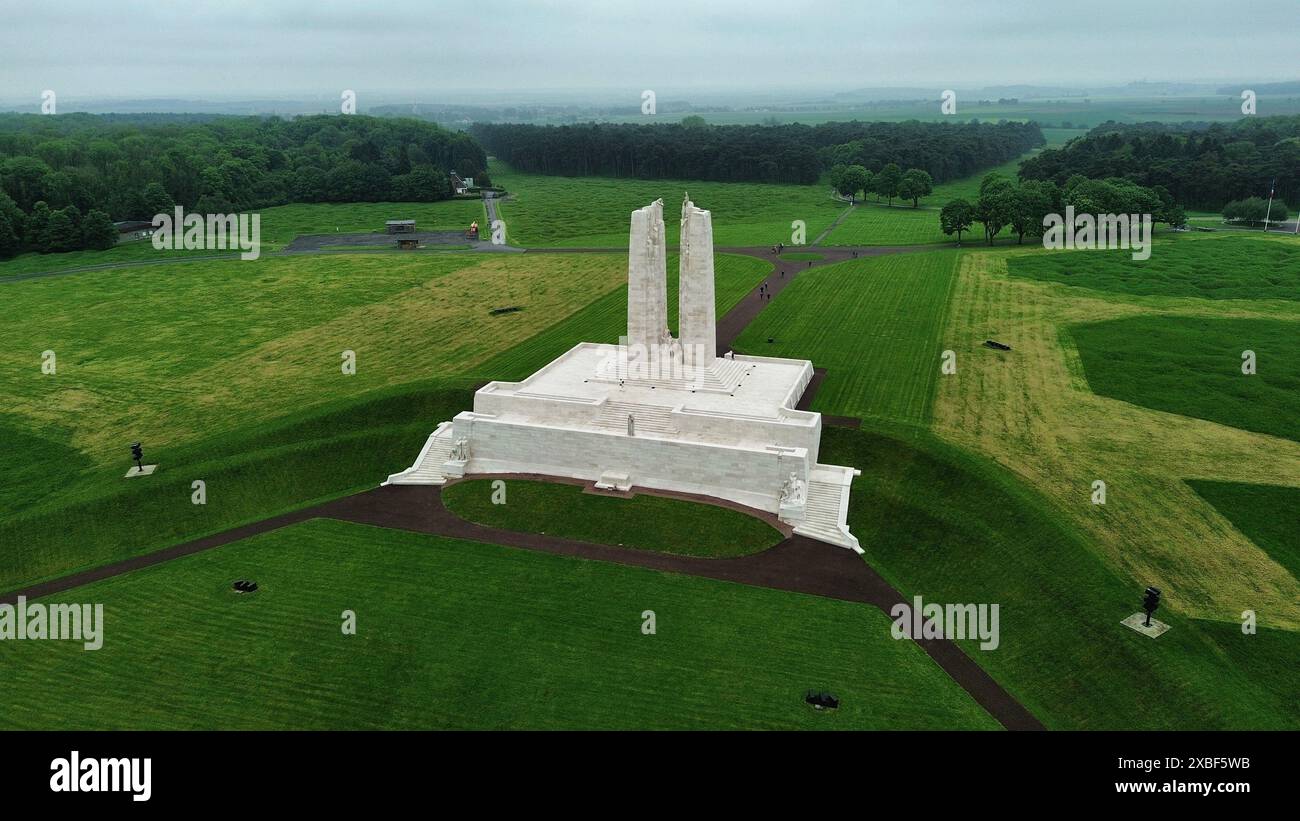 drone photo Canadian National Vimy Memorial France Europe Stock Photo ...