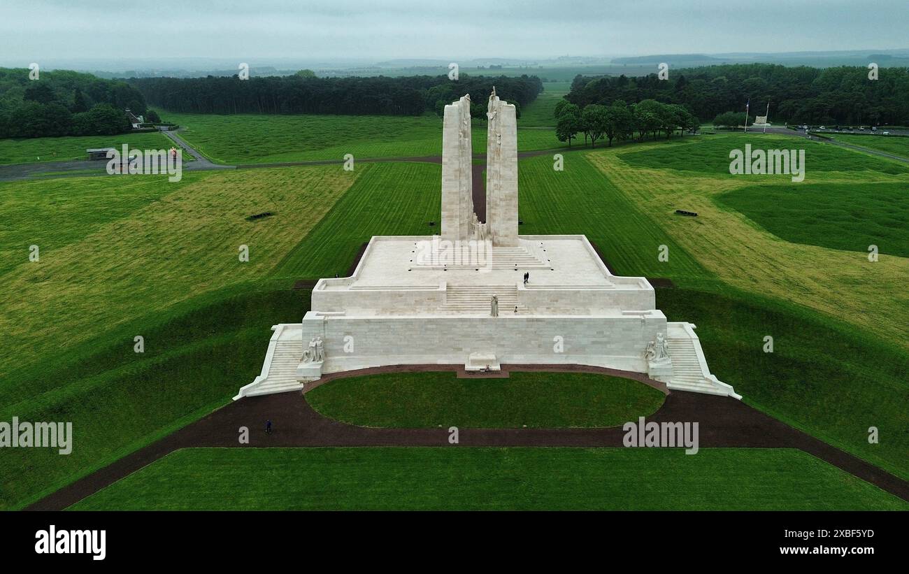 drone photo Canadian National Vimy Memorial France Europe Stock Photo ...