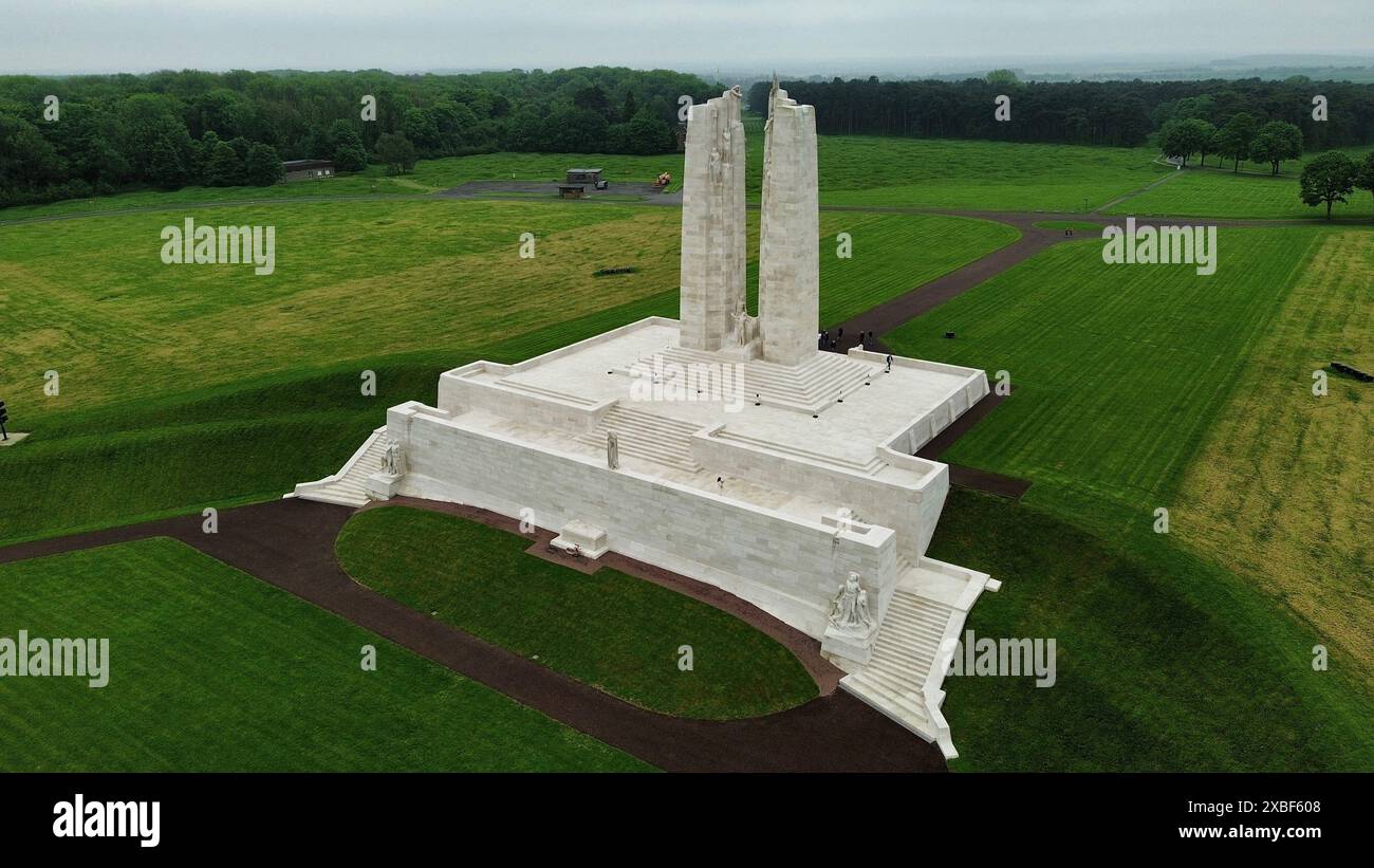 drone photo Canadian National Vimy Memorial France Europe Stock Photo ...