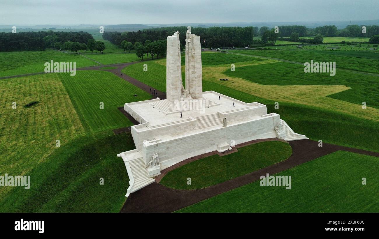 drone photo Canadian National Vimy Memorial France Europe Stock Photo ...