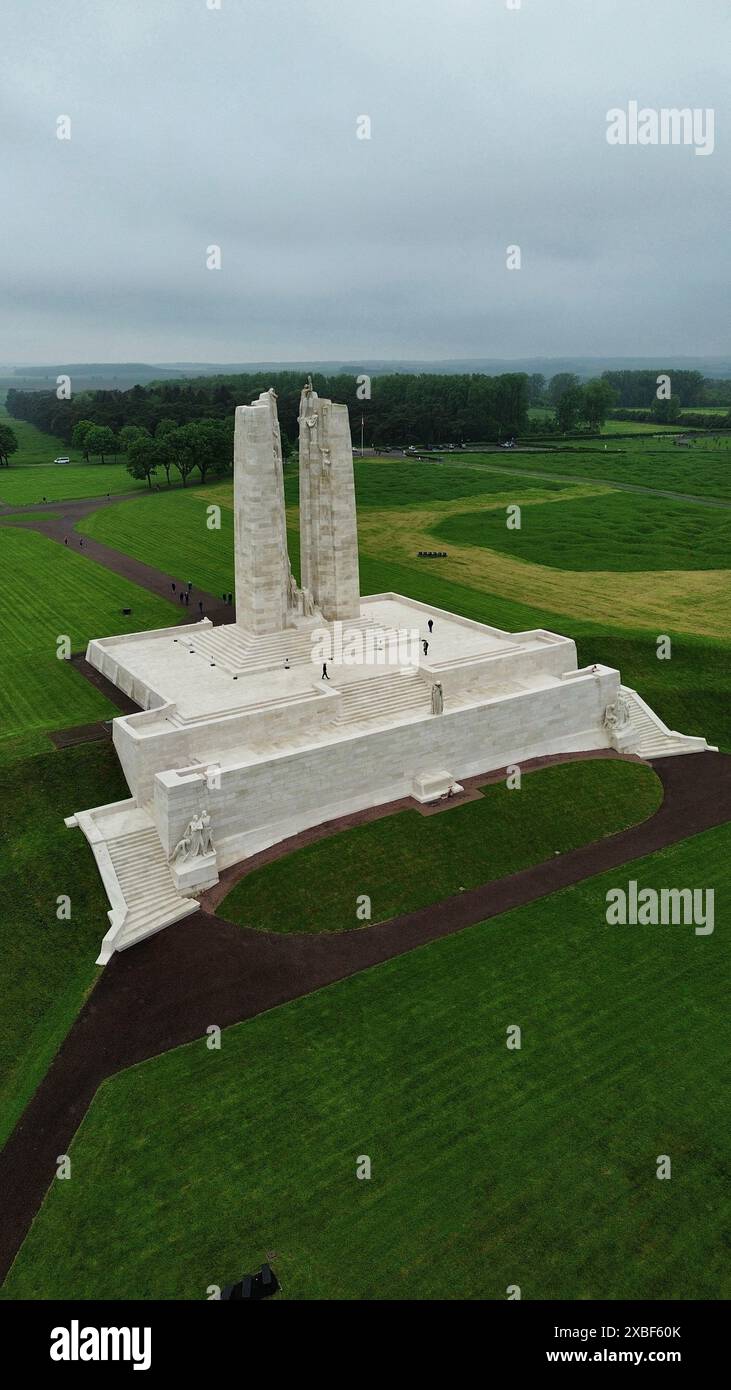 drone photo Canadian National Vimy Memorial France Europe Stock Photo ...
