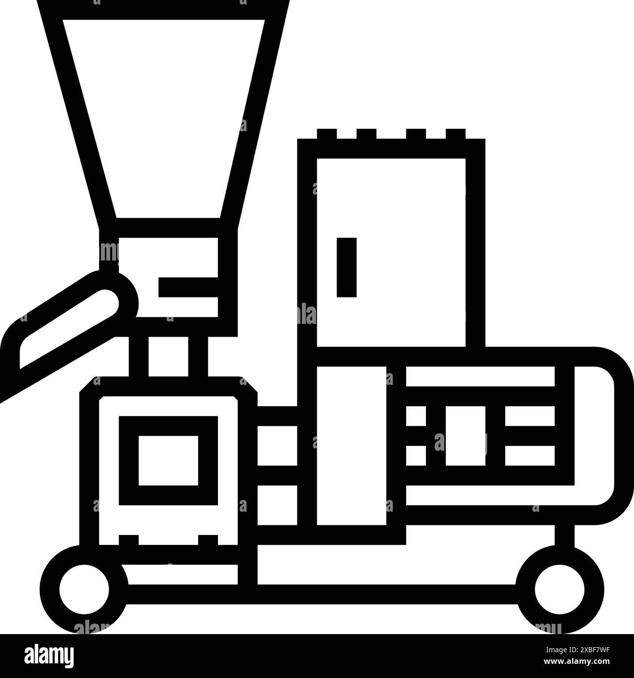 pellet mill wood pellets line icon vector illustration Stock Vector ...