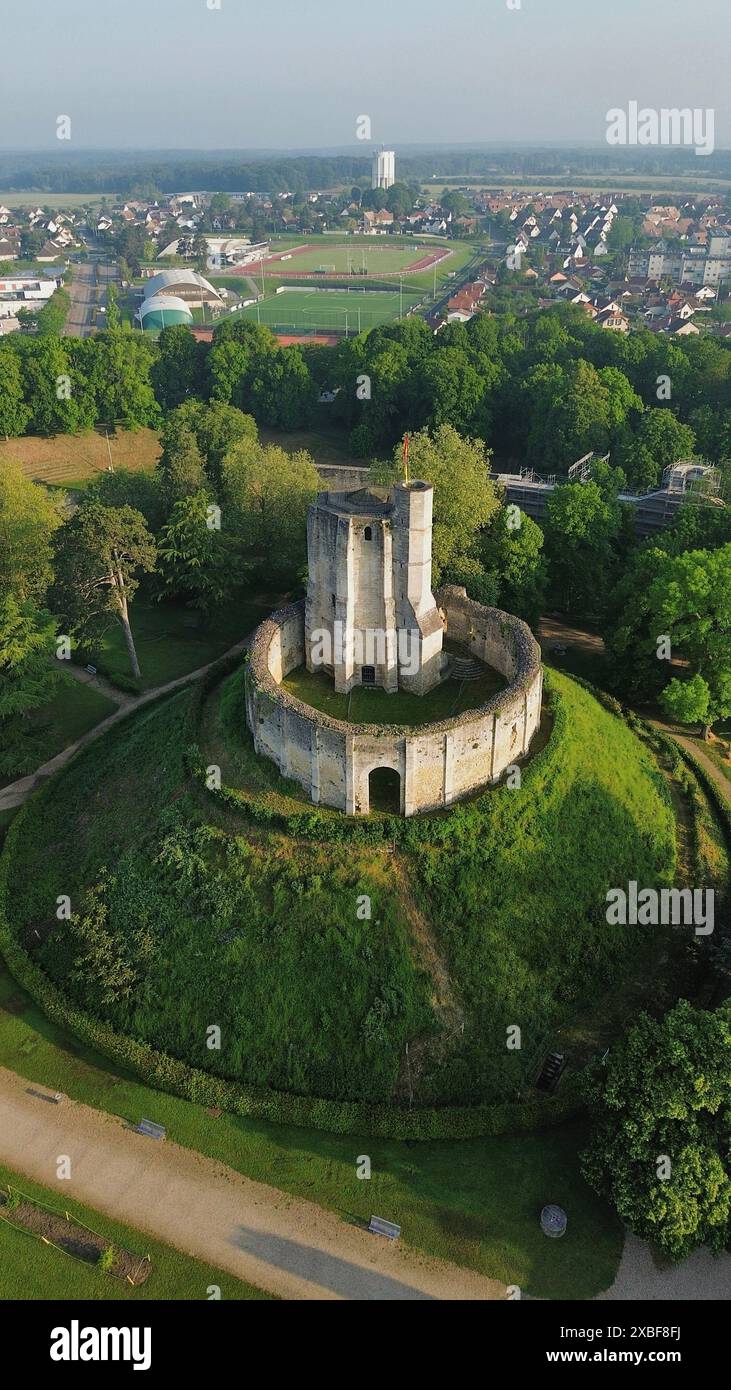 drone photo Gisors castle france europe Stock Photo - Alamy