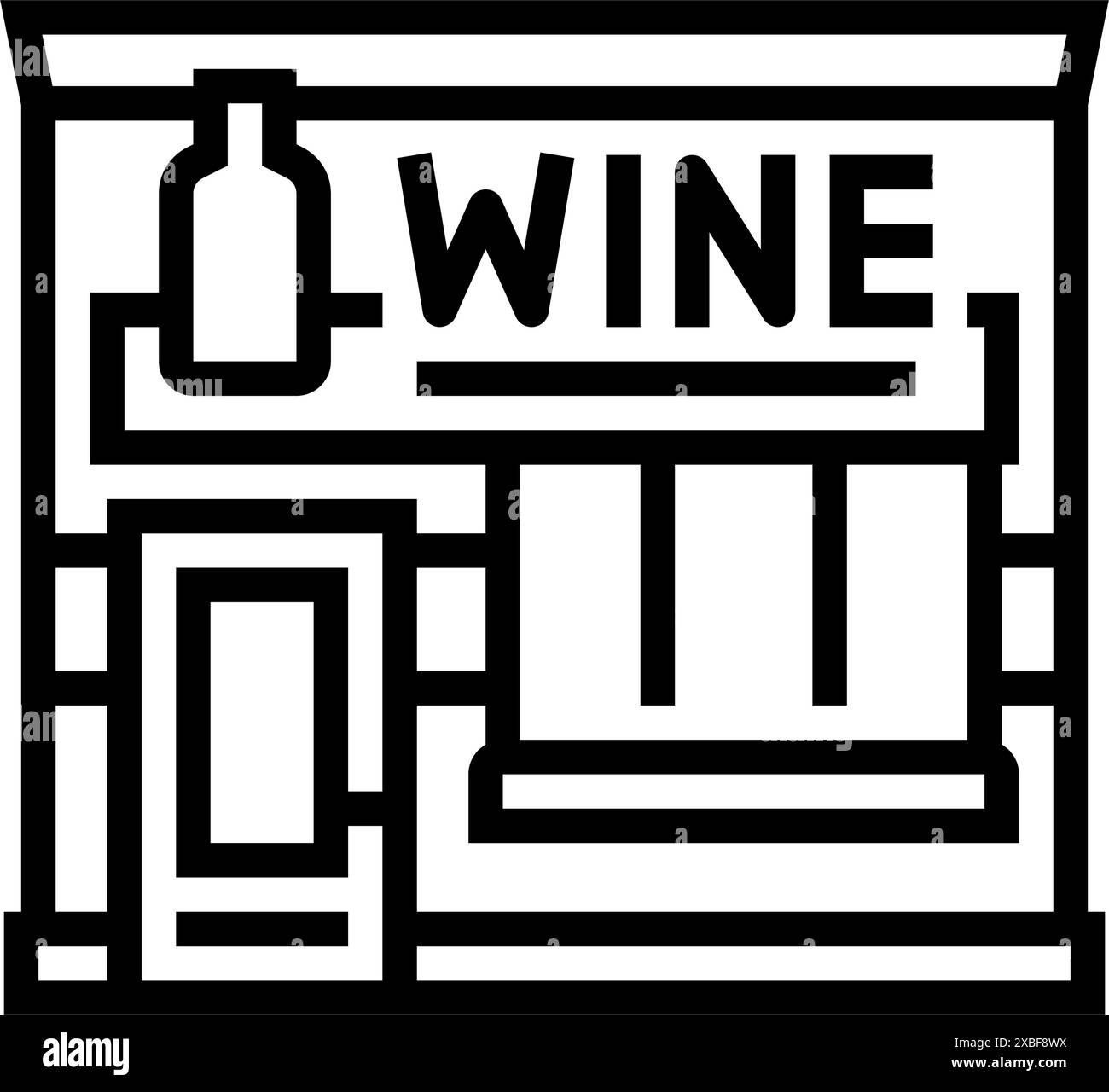 Wine Bar Street Food Cafe Line Icon Vector Illustration Stock Vector wine-bar-street-food-cafe-line-icon-vector-illustration-stock-vector