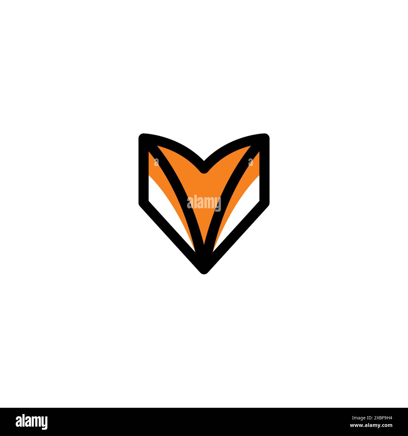 V Fox Logo Vector Illustration Stock Vector