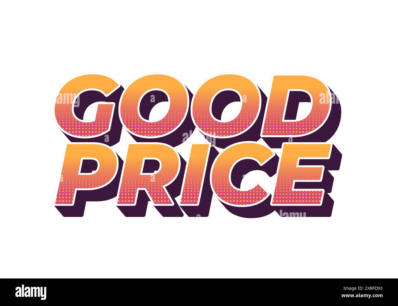 Good price. Text effect design in 3D look with good colors Stock Vector