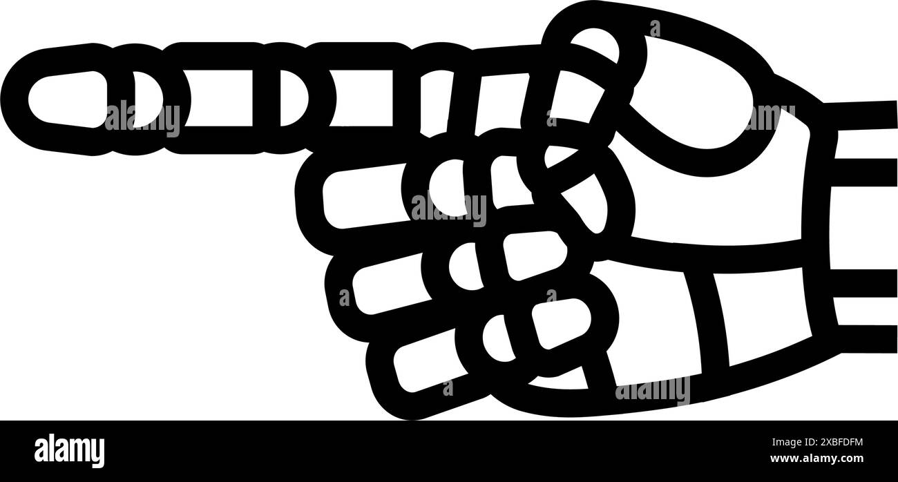 pointer robot hand gesture line icon vector illustration Stock Vector ...