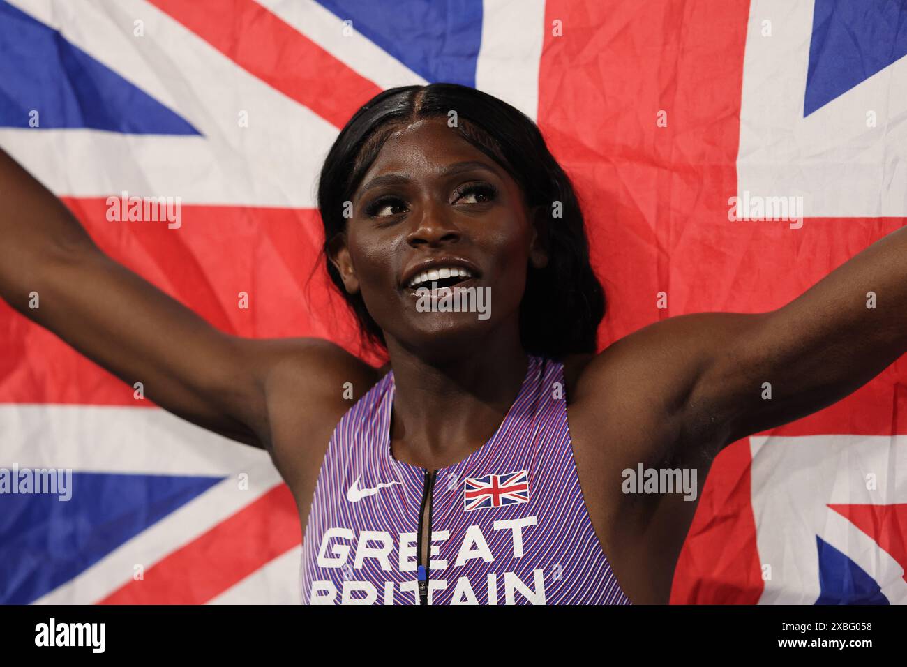 Rome, Italy. 11th June, 2024. Rome, Italy 11.06.2024 Daryll NEITA silver medal during 200m