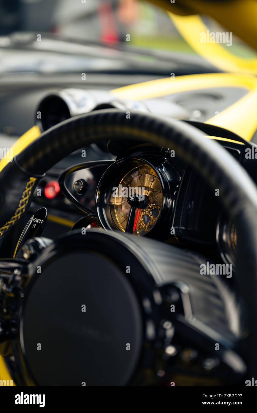 Pagani Huayra Roadster No.100/100 interior details Stock Photo