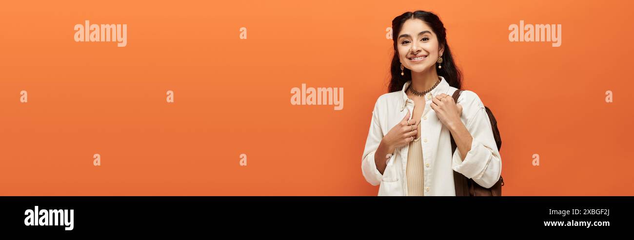 Radiant young woman beams joy hi-res stock photography and images - Alamy