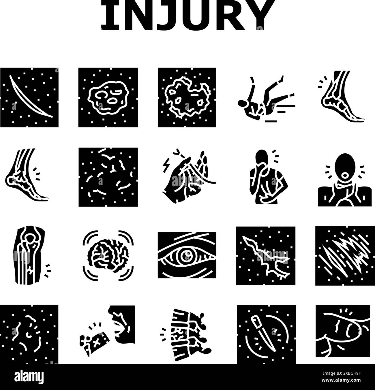 household injury accident human icons set vector Stock Vector Image ...