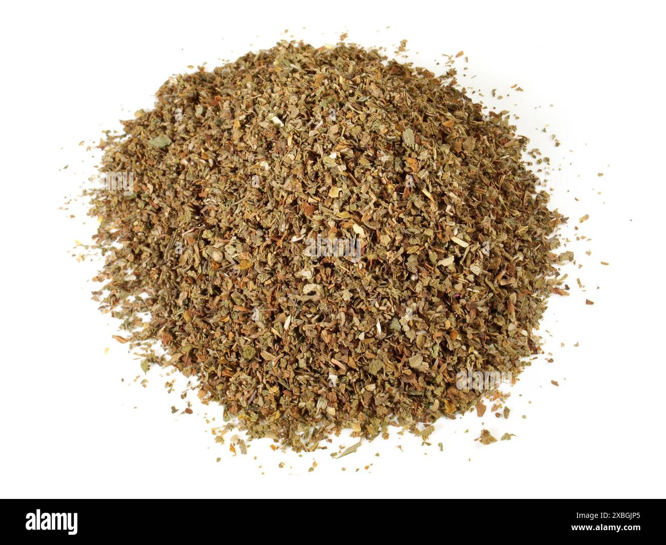 Dried Cistus Leaf Tea isolated on white Background Stock Photo