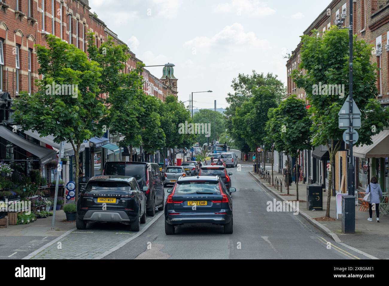 LONDON JUNE 6, 2024 Leopold Road in Wimbledon, a street of shops in