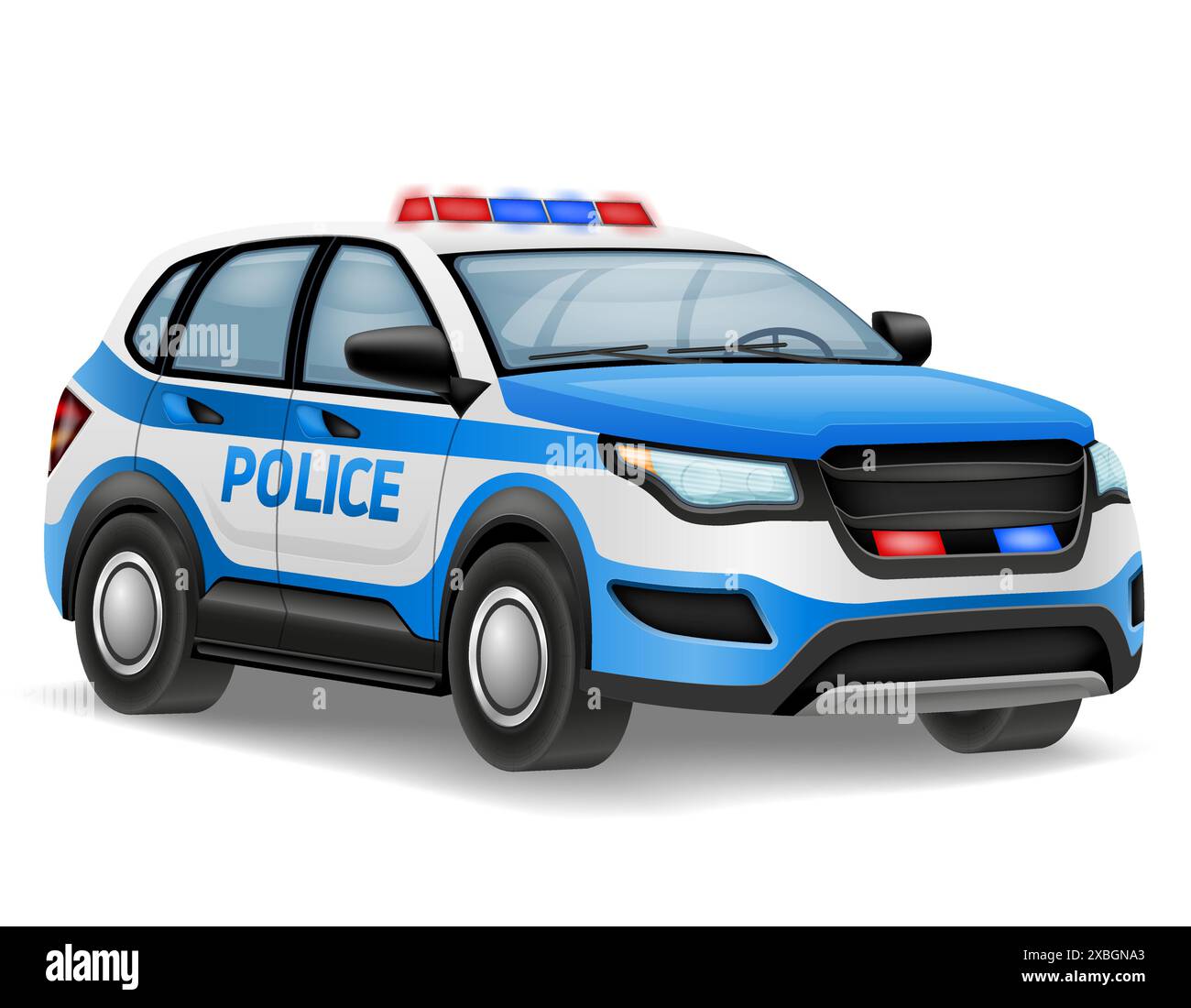 police automobile car vehicle vector illustration isolated on white ...