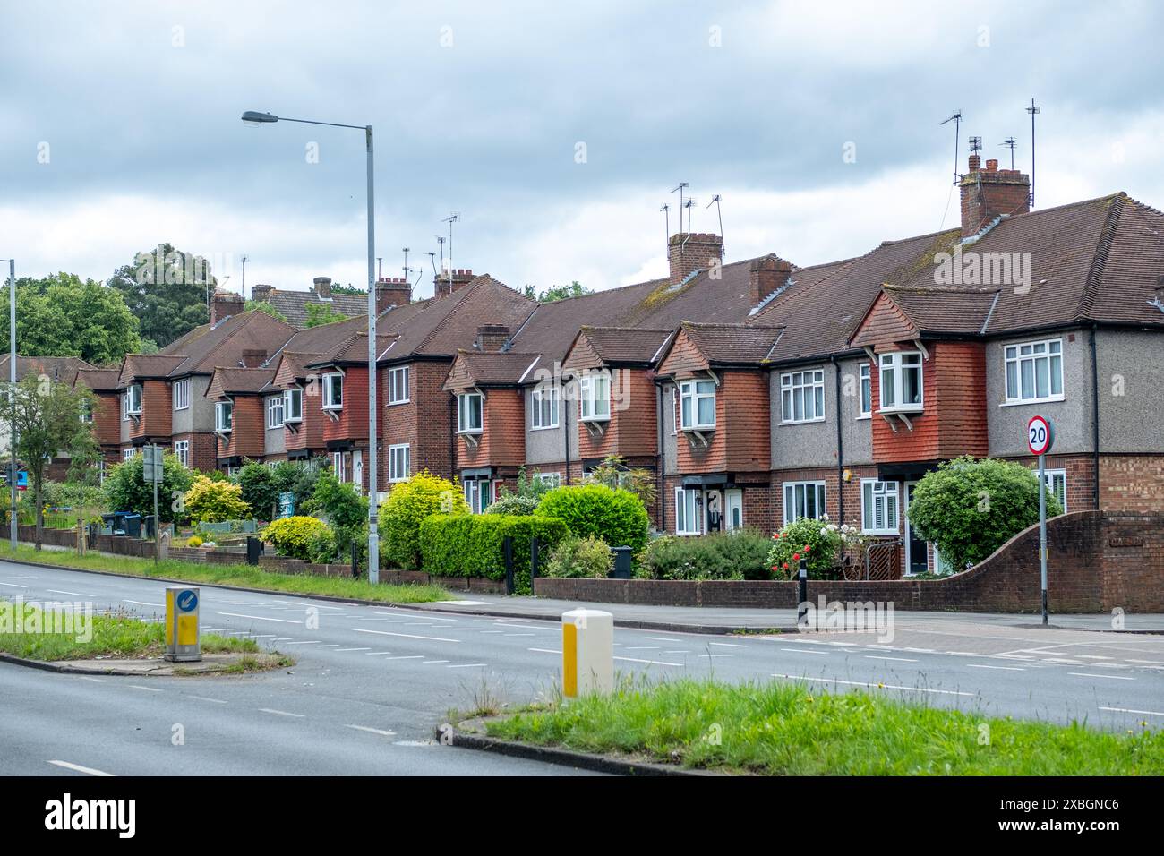 LONDON JUNE 10, 2024 Residential houses in lower Morden, Merton