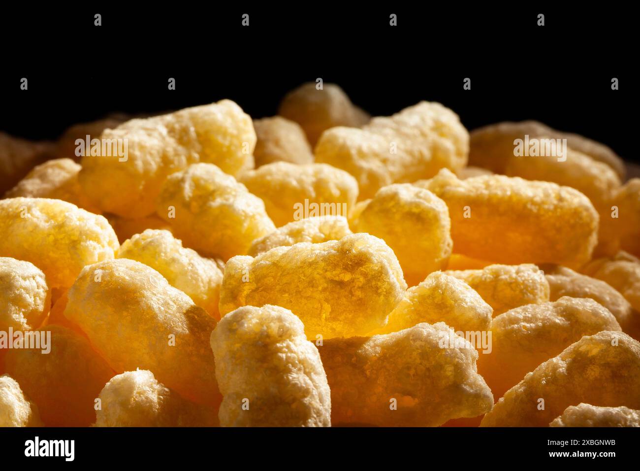 corn sticks macro closeup detail on black Stock Photo