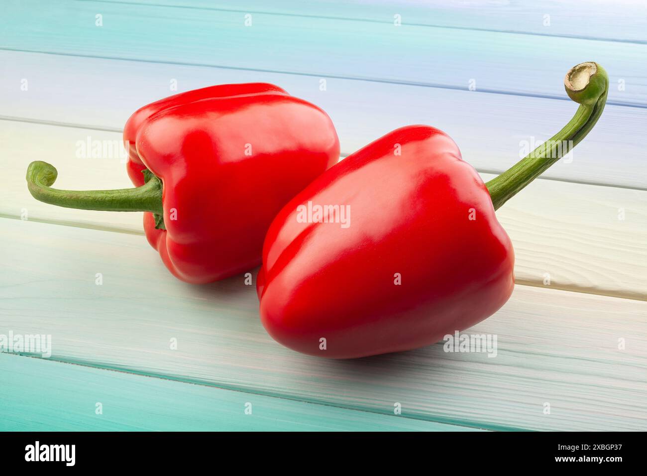 bell pepper on wood background Stock Photo - Alamy