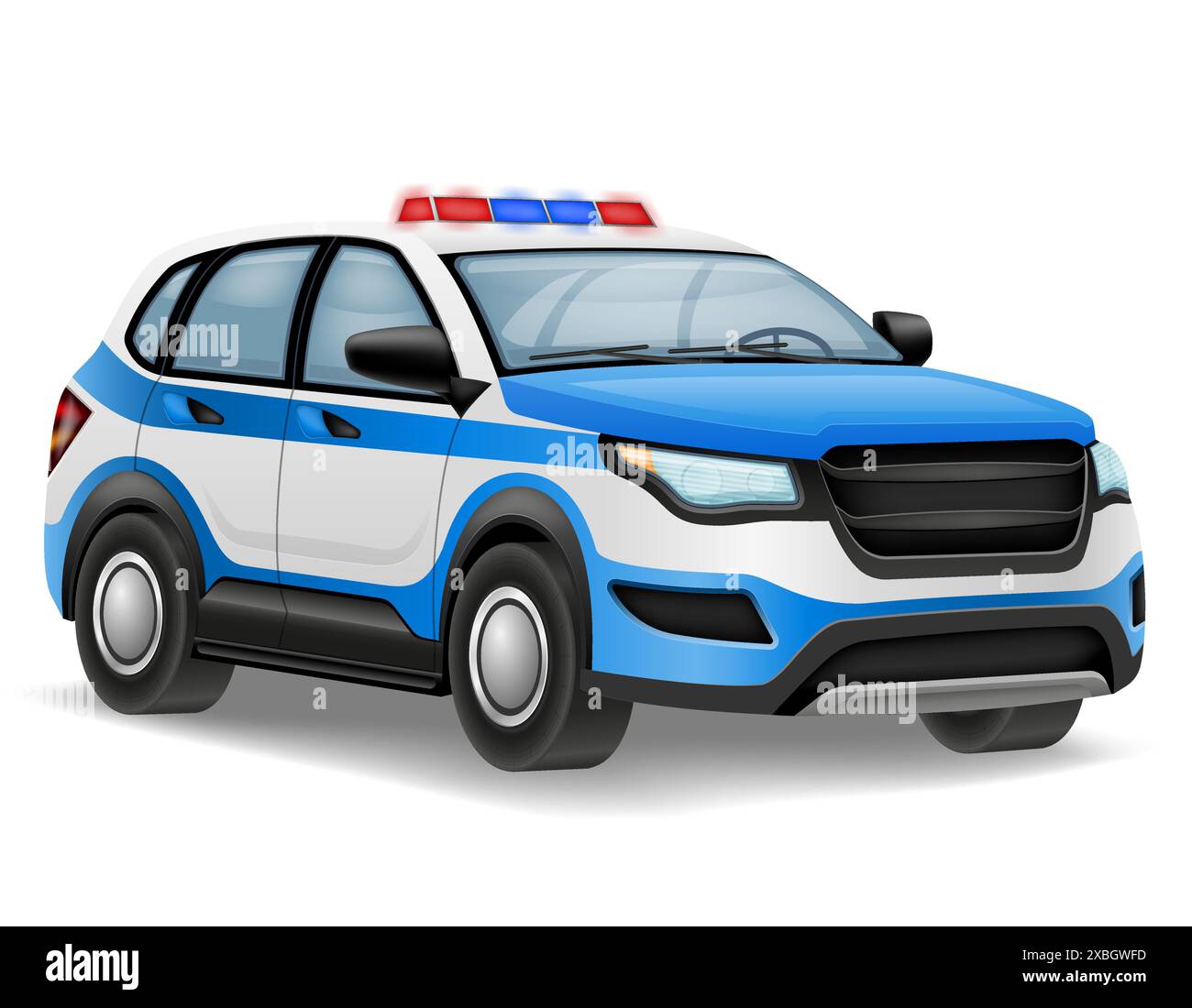 police automobile car vehicle vector illustration isolated on white ...