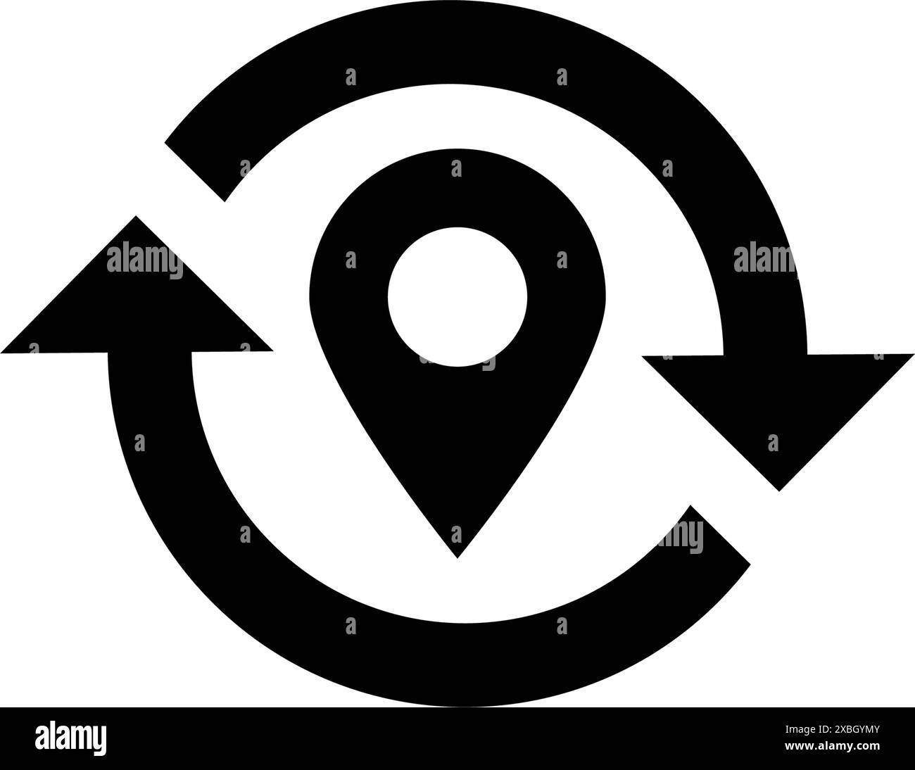 Modern, minimalist location refresh icon for digital interfaces and applications. Stock Vector