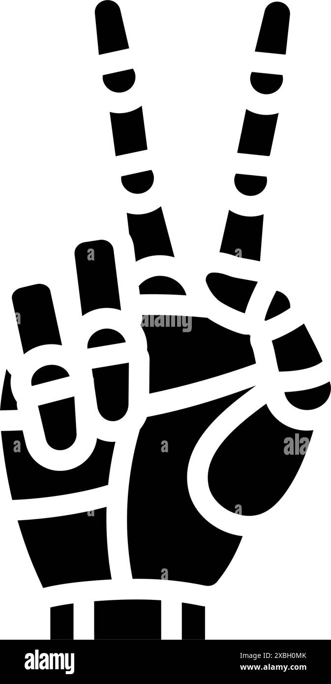 peace robot hand gesture glyph icon vector illustration Stock Vector ...