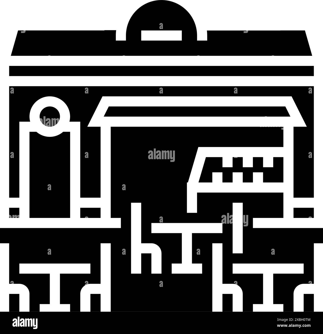 outdoor seating street food cafe glyph icon vector illustration Stock