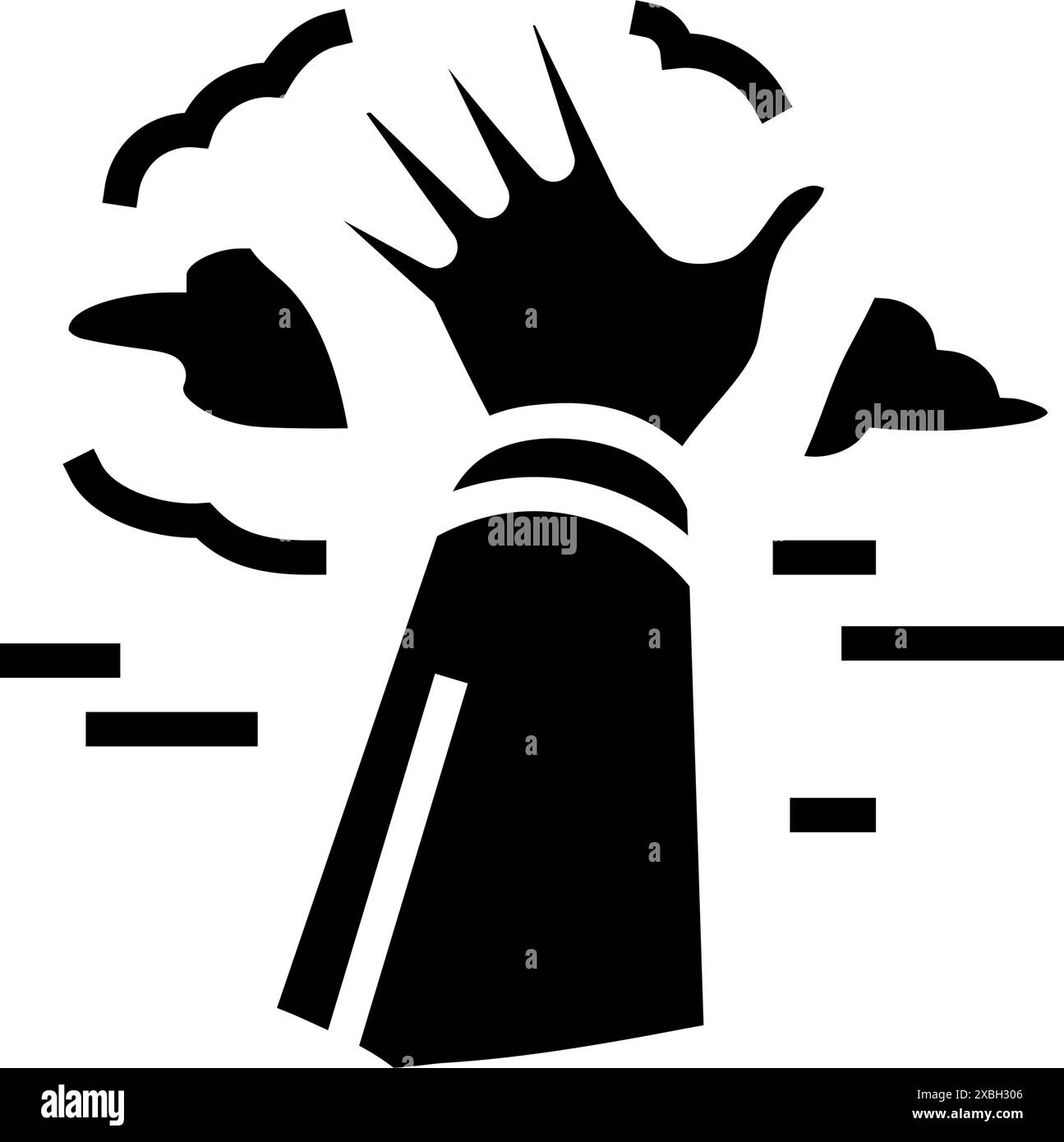 hand reaching sky progress glyph icon vector illustration Stock Vector ...