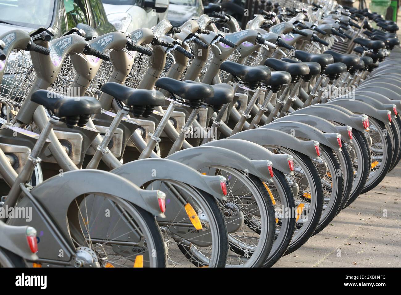 Paris Bike Racks bicycle parking in Paris France Stock Photo - Alamy