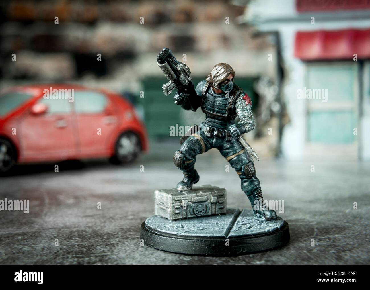 Winter Soldier Operative, James Buchanan 'Bucky' Barnes, painted Marvel Crisis Protocol Figure, Atomic Mass Games © Clarissa Debenham / Alamy Stock Photo