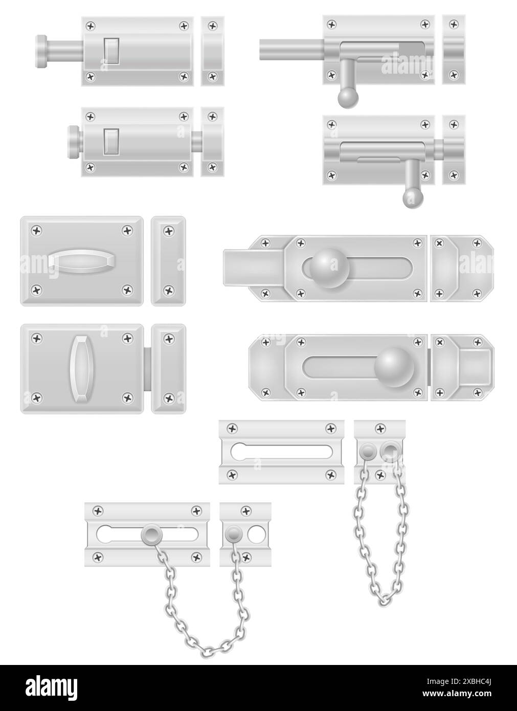 metal latch for closing doors vector illustration isolated on white