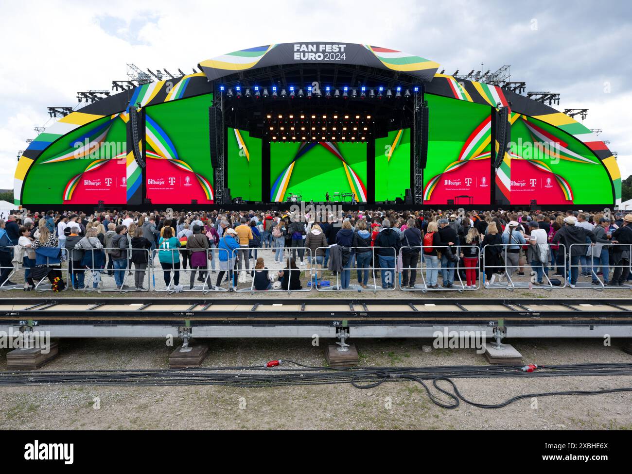 12 June 2024, Bavaria, Munich The stage at the EURO 2024 Fan Fest