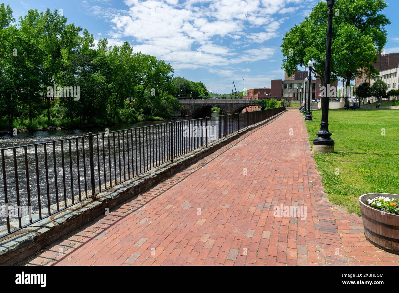 red brick walkway Stock Photo