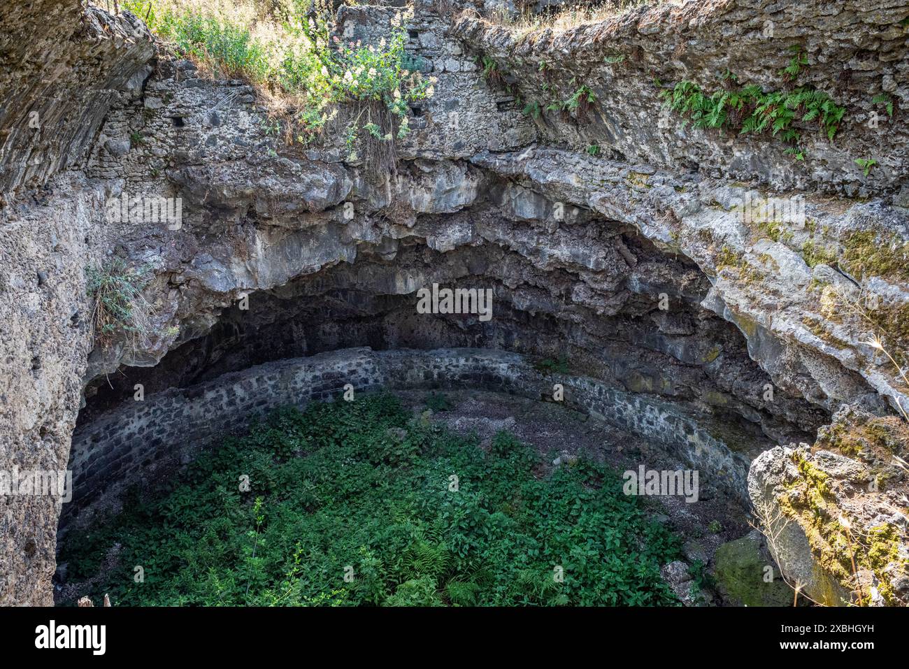 The Grotta del Collegio near Bronte on Mount Etna, Sicily, a 'snow cave ...