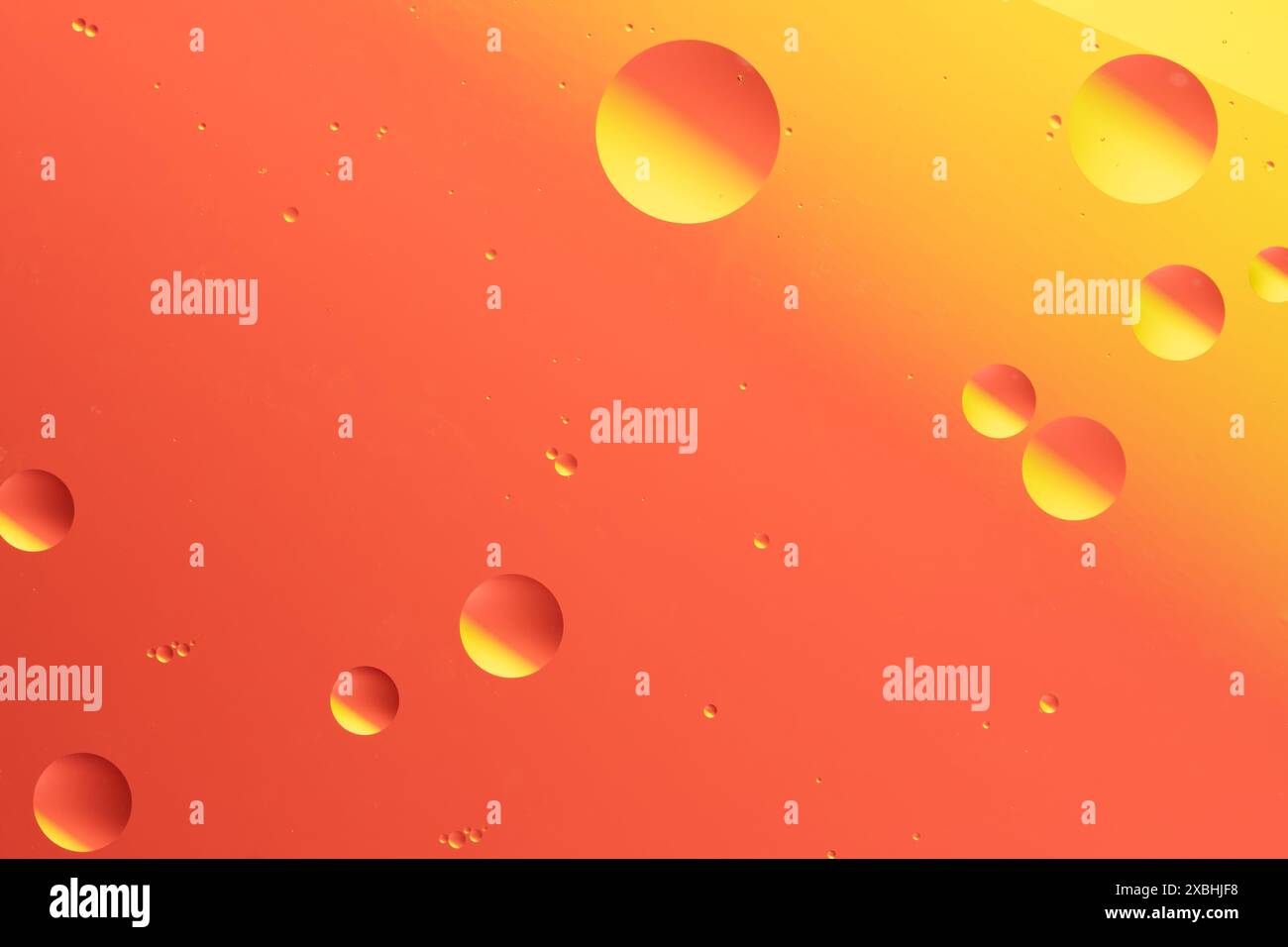 Red and yellow bubbles on an abstract background Stock Photo