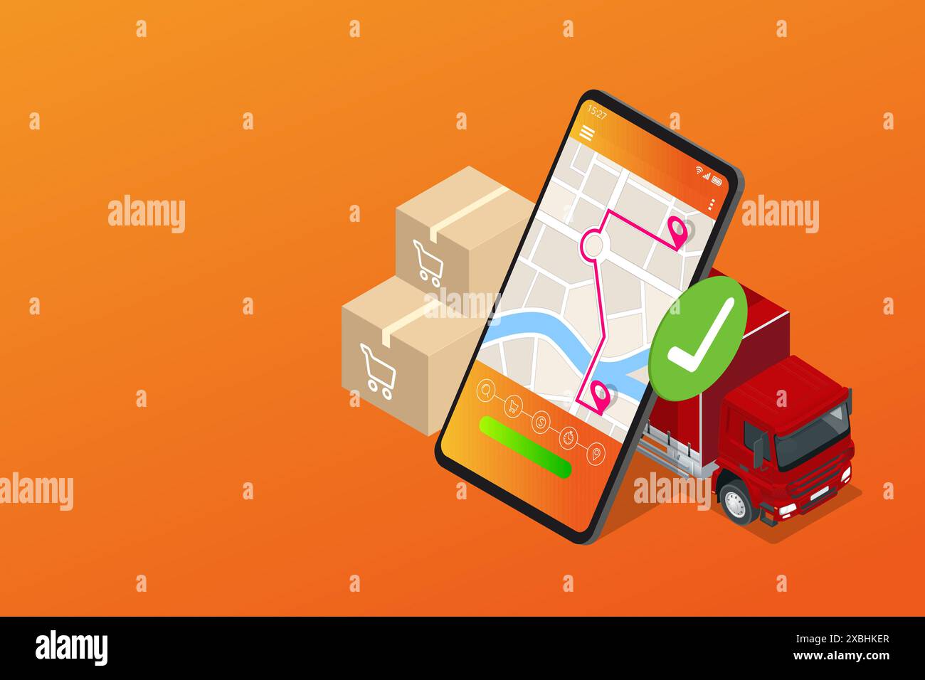 Isometric logistics and delivery free shipping home city logistics