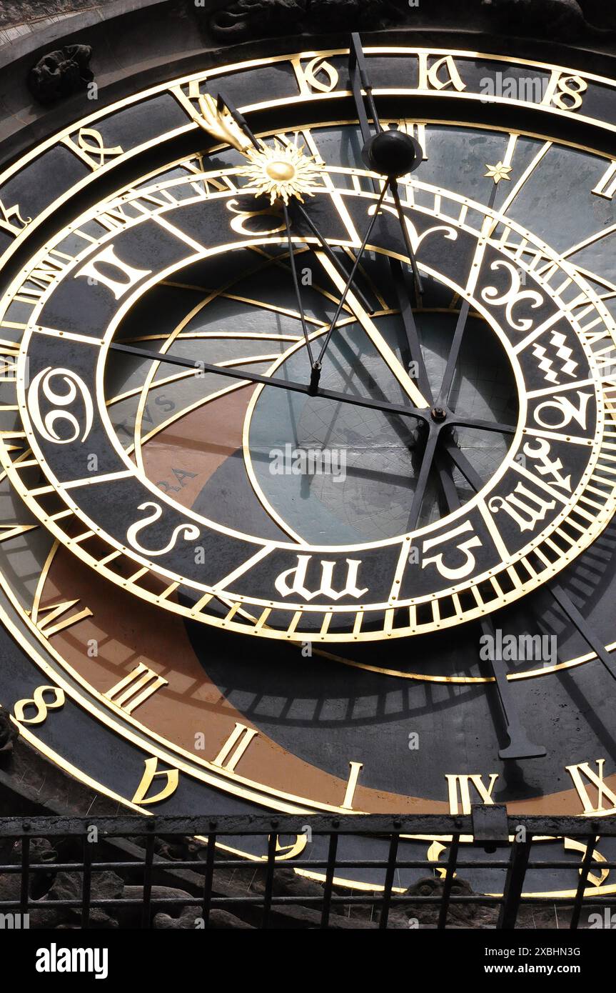 Prague Astronomical Clock or Prague Orloj, Prague, Czech Republic Stock Photo