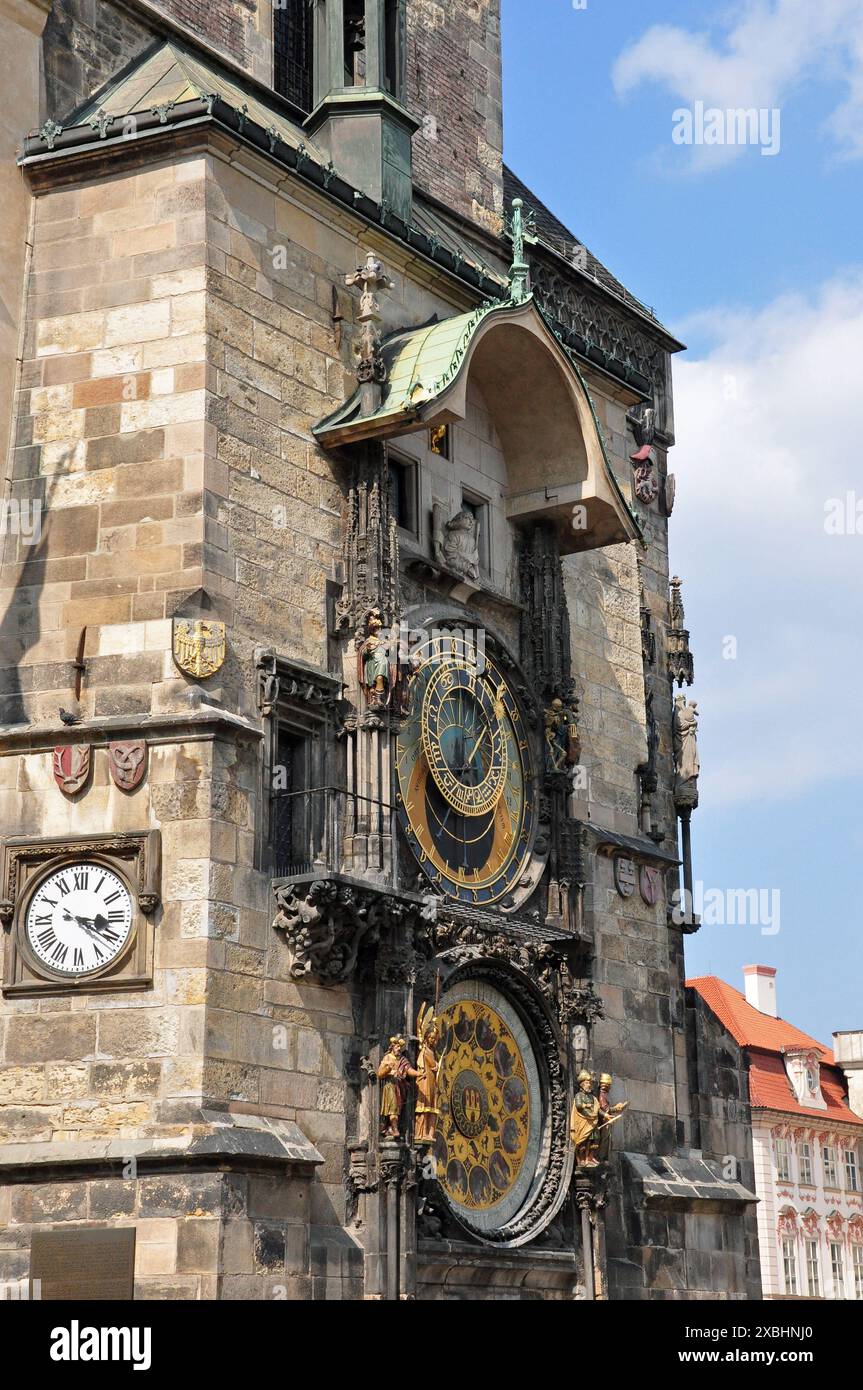 Prague Astronomical Clock or Prague Orloj, Prague, Czech Republic Stock Photo