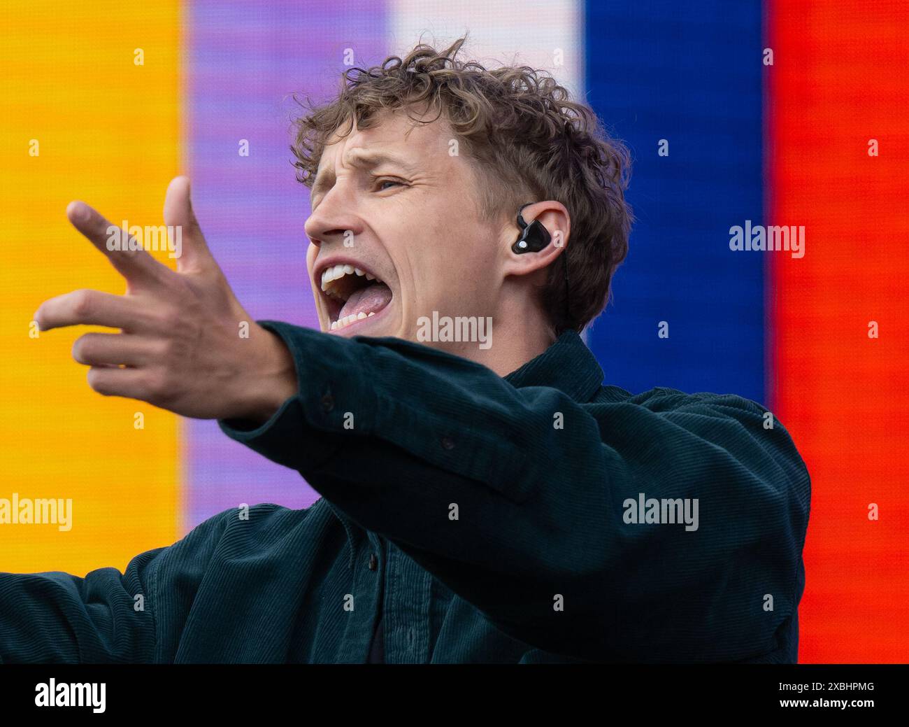12 June 2025, Bavaria, Munich Tim Bendzko, singer, on stage at the