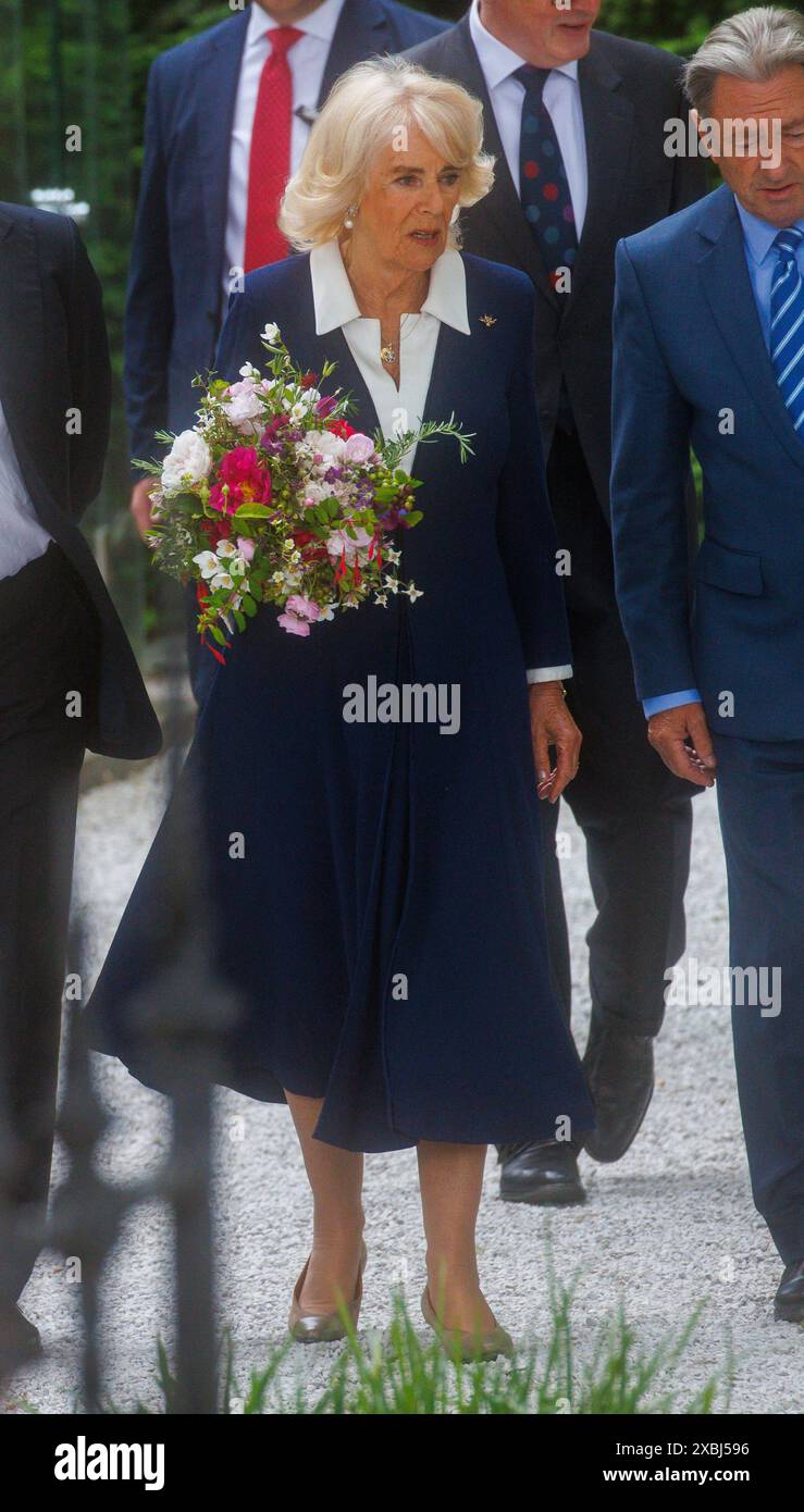 London, UK. 12th June, 2024. Her Majesty Queen Camilla visits The Garden Museum next to Lambeth Palace to see the Gardening Bohemia Exhibition. Credit: Mark Thomas/Alamy Live News Stock Photo