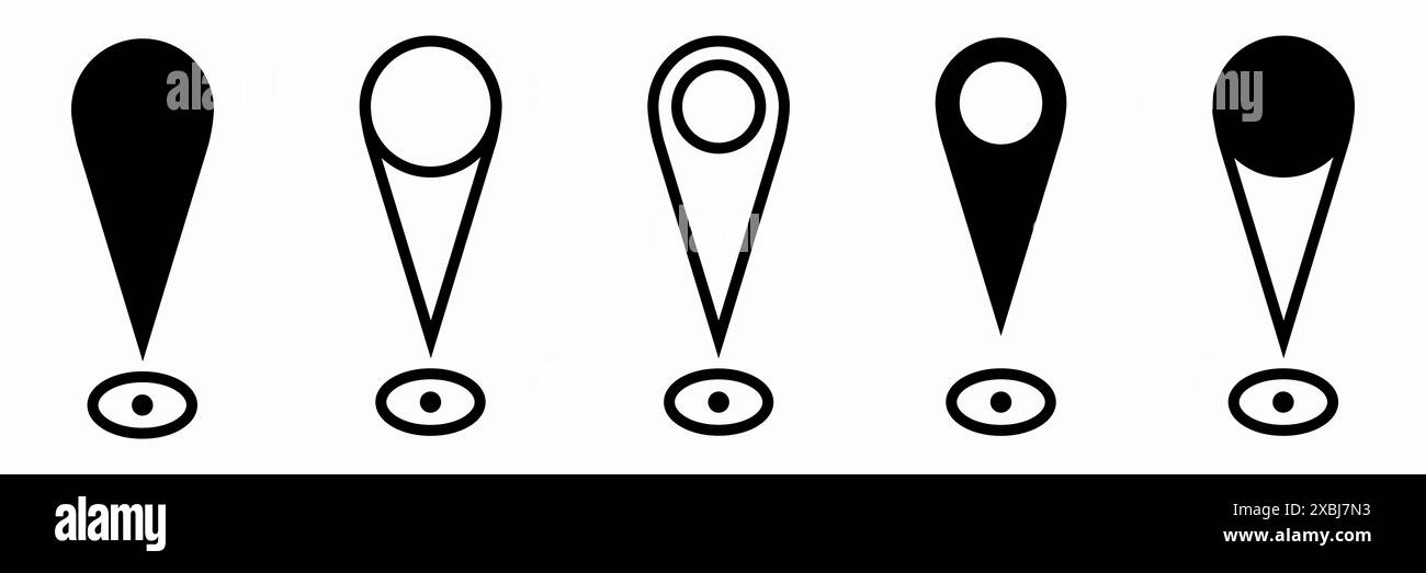 Set of Location pin icons. GPS marker. Vector illustration Stock Vector ...